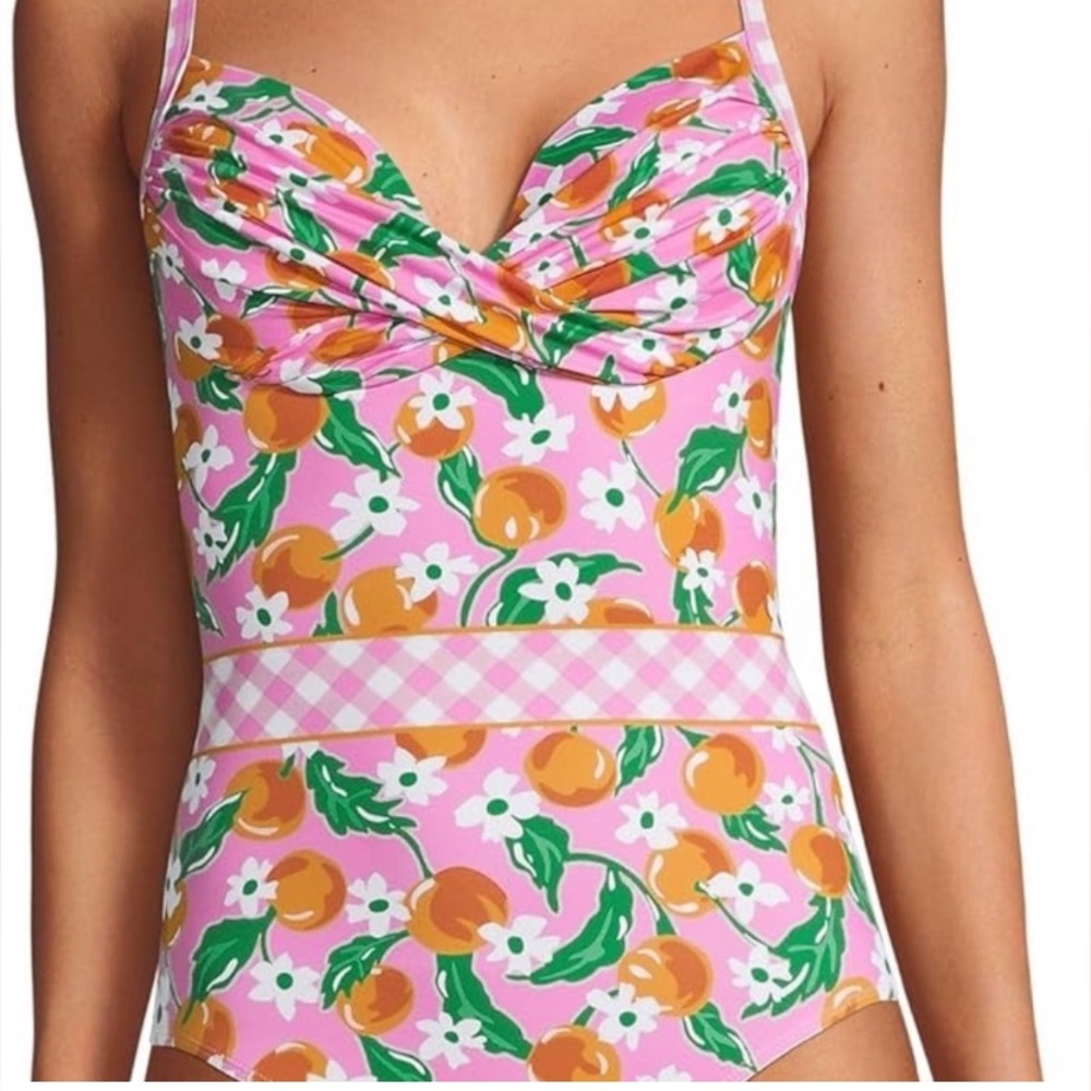 DRAPER JAMES x Lands End One Piece SWIMSUIT Size: 18 NEW Blossom Flowers NWT
